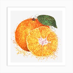 Glittery Tangerine Orange Sticker Overlay Design Element Art Art Print