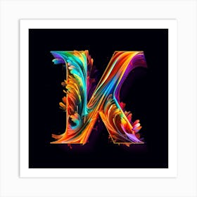 Colorful Letter K Art Print