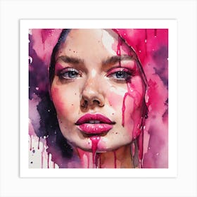 Watercolor Of A Woman 7 Art Print