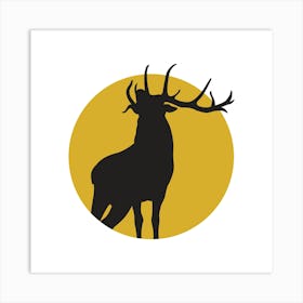 Elk Silhouette Art Print