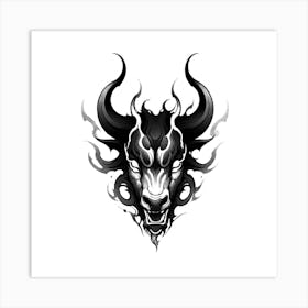 Bull Head Tattoo Art Print