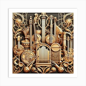 Steampunk Musical Instruments 1 Art Print