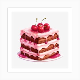 Cake With Cherries 4 Art Print