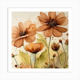 Orange Flowers Art Print