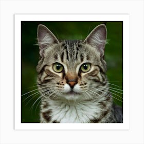 Portrait Of A Tabby Cat Art Print