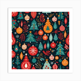 Christmas Seamless Pattern 11 Art Print