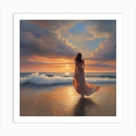 Sunset At The Beach 5 Art Print