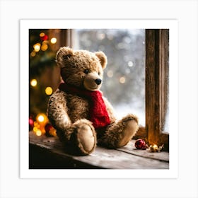 Christmas Teddy Bear 3 Art Print