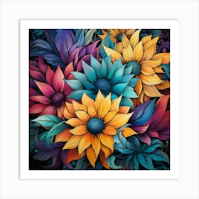 Colorful Flowers 7 Art Print