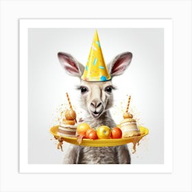 Birthday Kangaroo 4 Art Print