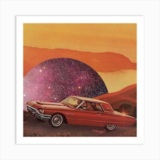 Sunset 2 Orange & Purple Square Art Print