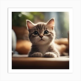 Kitten Looking At The Camera Art Print