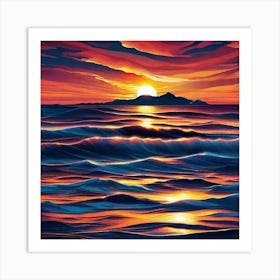 Sunset Over The Ocean 124 Art Print