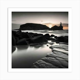 Lighthouse At Dusk 16 Art Print