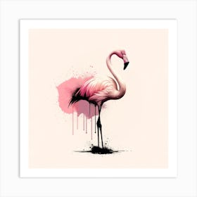 Pink Flamingo Art Print