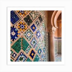 Tiled Wall In A Mosque Art Print