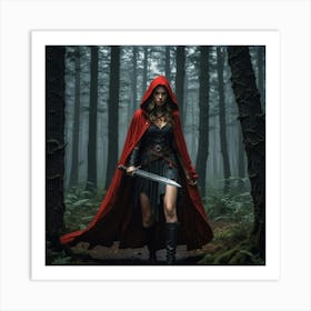 Riding hood the warrior Art Print