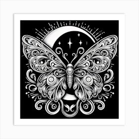 Tattoo Style Butterfly Art I Art Print