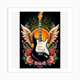Guitar With Wings Art Print