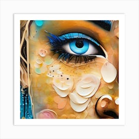 Blue Eyed Woman Art Print