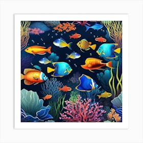 Coral Reef Background 1 Art Print