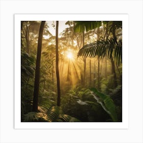 Tropical forest sun Art Print