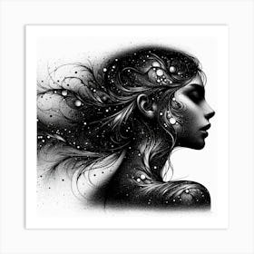 Ethereal female silhouette 1 Art Print