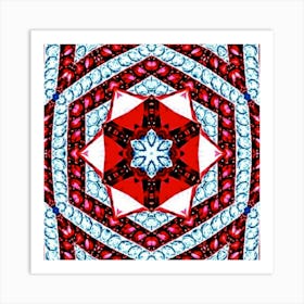 Red Diamond Mandala Póster