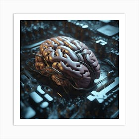 Brain On A Computer Chip 7 Art Print