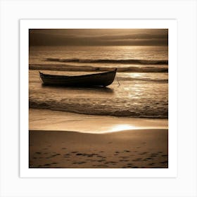 Photograph - Boat On The Beach At Sunset By Jonathan Scott Art Print