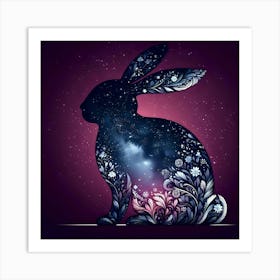 Rabbit In The Night Sky Art Print