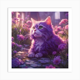 Purple Cat Art Print