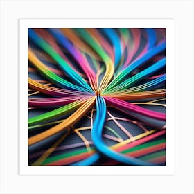 Abstract Colorful Lines 13 Art Print