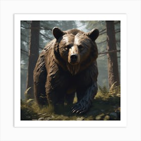 Bear In The Woods 28 Art Print