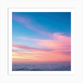 Firefly Pastel Horizon Sky Soft, Dreamy Colors With Muted Blues And Pinks Art Print