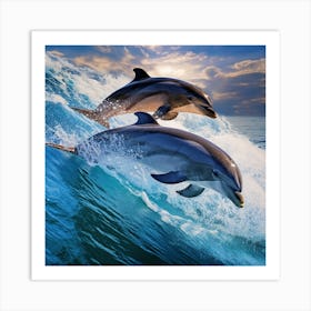 Dolphins In The Ocean 1 Art Print