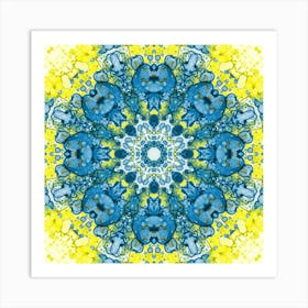 Abstract Blue Yellow Mandala Of Ukraine 1 Art Print