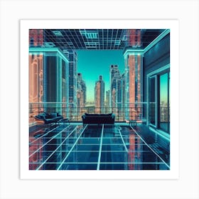 Futuristic Living Room Art Print