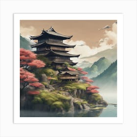 Japanese Temple Art Print