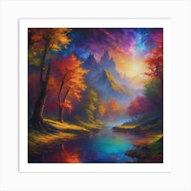 BB Borsa Rainbow  Forest Art Print