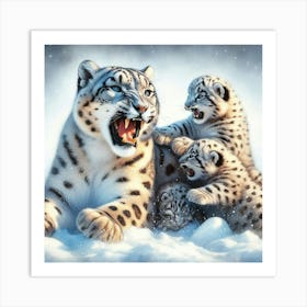 Snow Leopards 2 Art Print