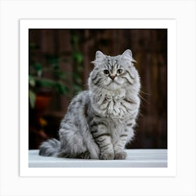 Grey Tabby Cat Art Print