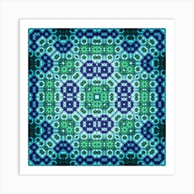 Abstract Pattern In Blue And Green Art Print