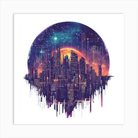 Cityscape.Generated AI. Wall Art Print 5 Art Print