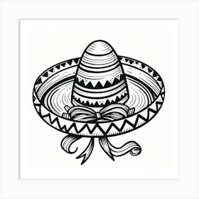 Line Art sombrero Art Print