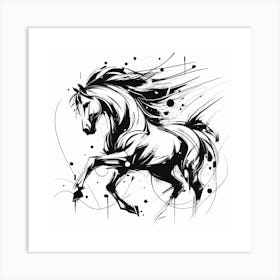 Abstract Horse Running Art Print