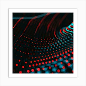 Abstract Red Dots Art Print