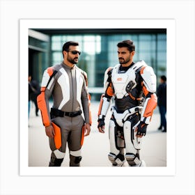 Two Men In Robot Suits Art Print