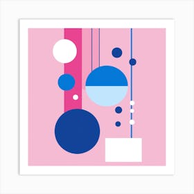 Abstract geometrical painting on pink Art Print