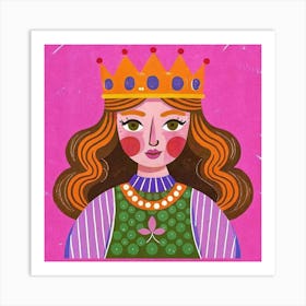 Queen With Crown And Pearls Art Print